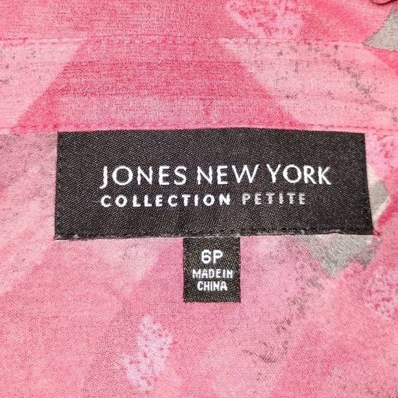 PINK WHITE AND GRAY SILK BLOUSE - Picture 2 of 9